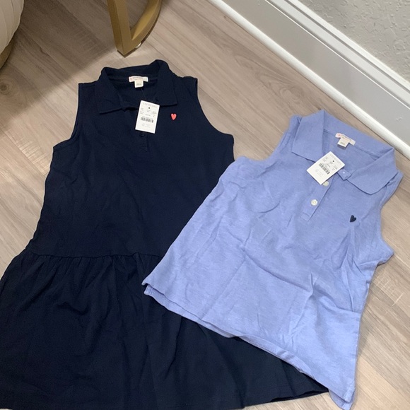 JCrew girls uniform dress and shirt